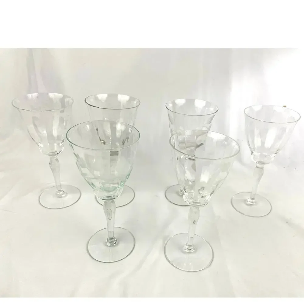 VTG Set of 6 Frosted Floral Liqueur Glasses Stemware Barware‎